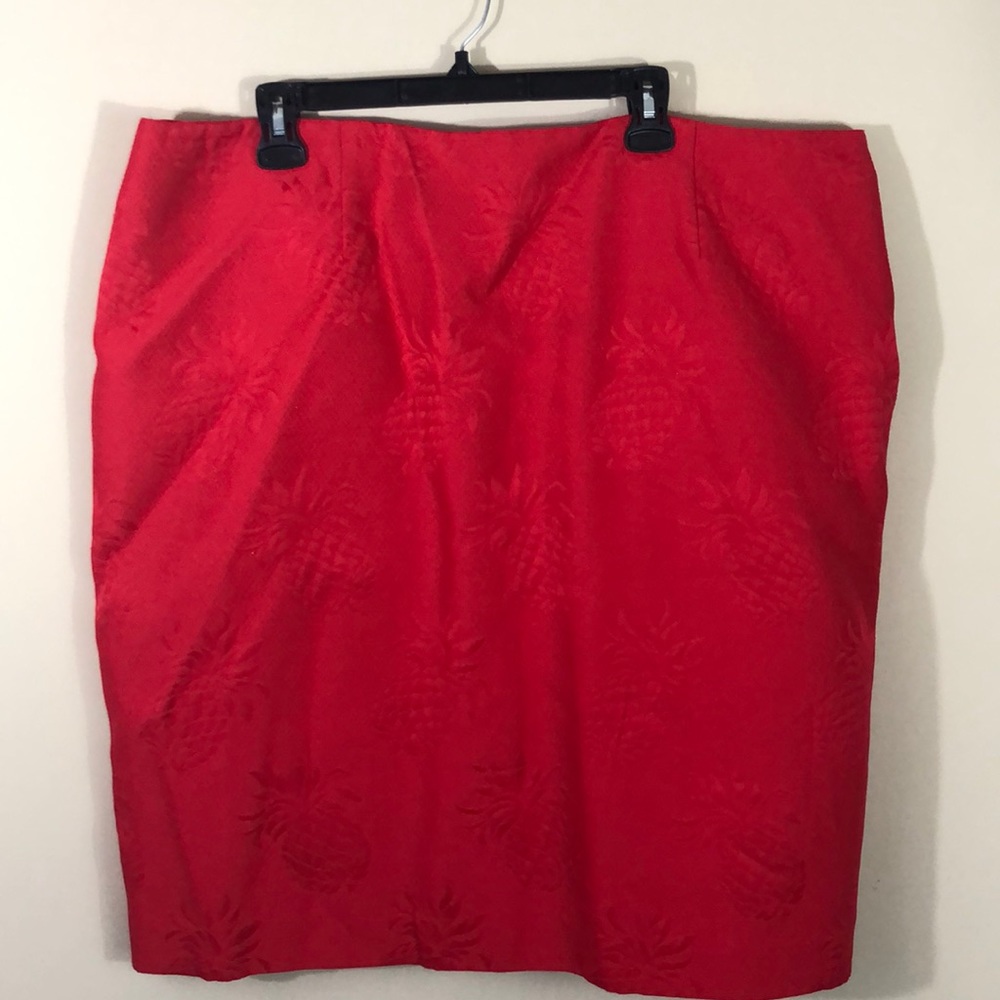 Red Pineapple Skirt Dana Buchman-Brand Plus Size